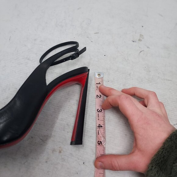 Christian Louboutin Black Strappy Condora Leather Heel Shoe - Picture 14 of 15